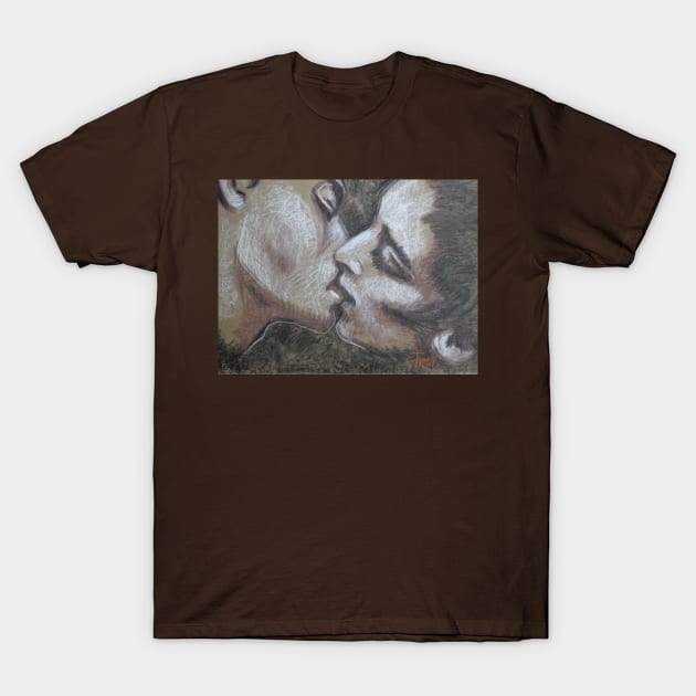 Lovers - Kiss and Coffee T-Shirt by CarmenT